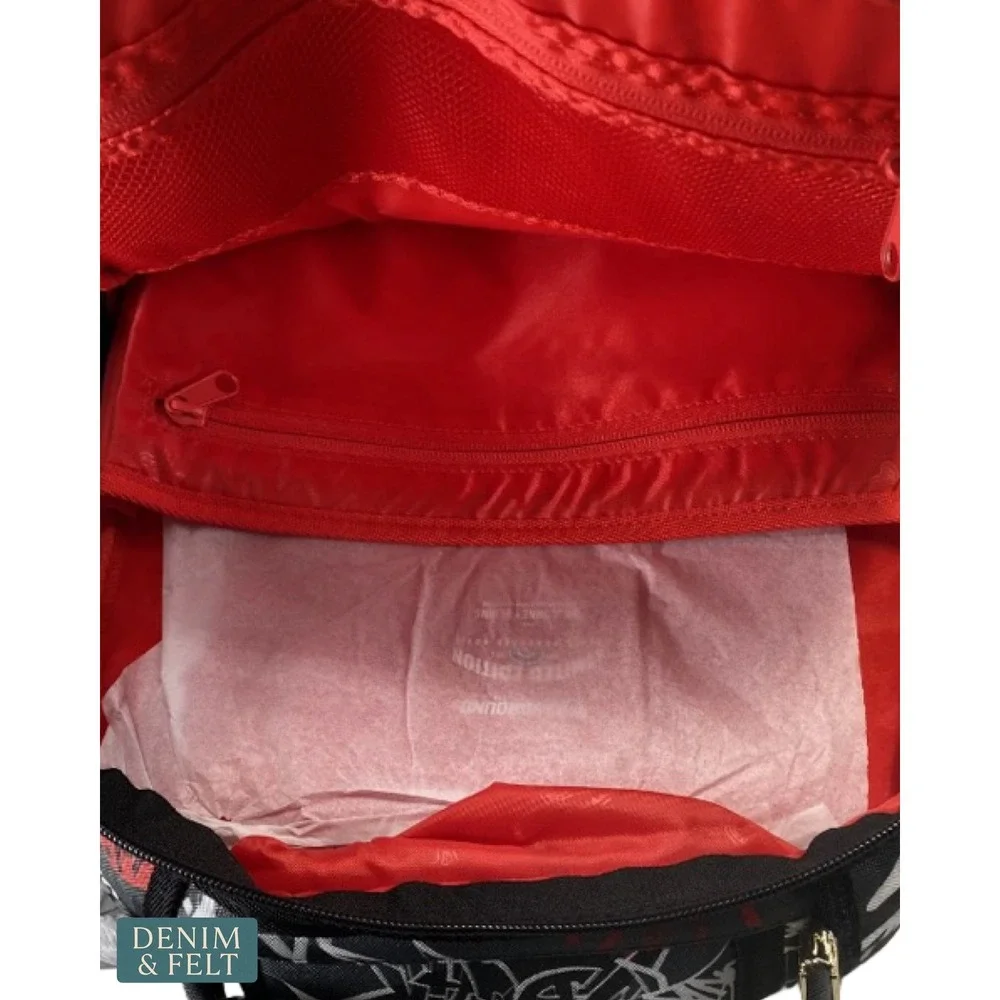 NEW Sprayground Branded Bandit Shark Backpack Black Red White Unisex Streetwear